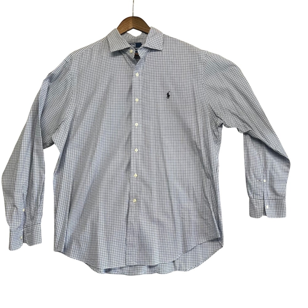 Polo Ralph Lauren Mens XL  Regent Classic Fit Button Up Shirt Check Long Sleeve‎